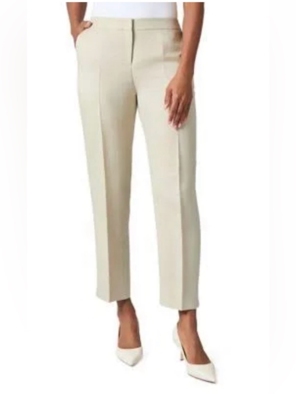 Kasper Women’s Linen Side Slit Elastic Back Pants